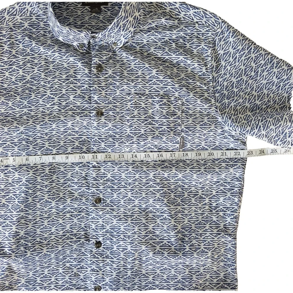 Eddie Bauer Men's Classic Fit Repeat Mountain Logo Print Button Dn Shirt Sz LT